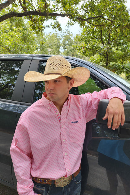 Men's White Diamonds Long Sleeve Grey Western Shirt