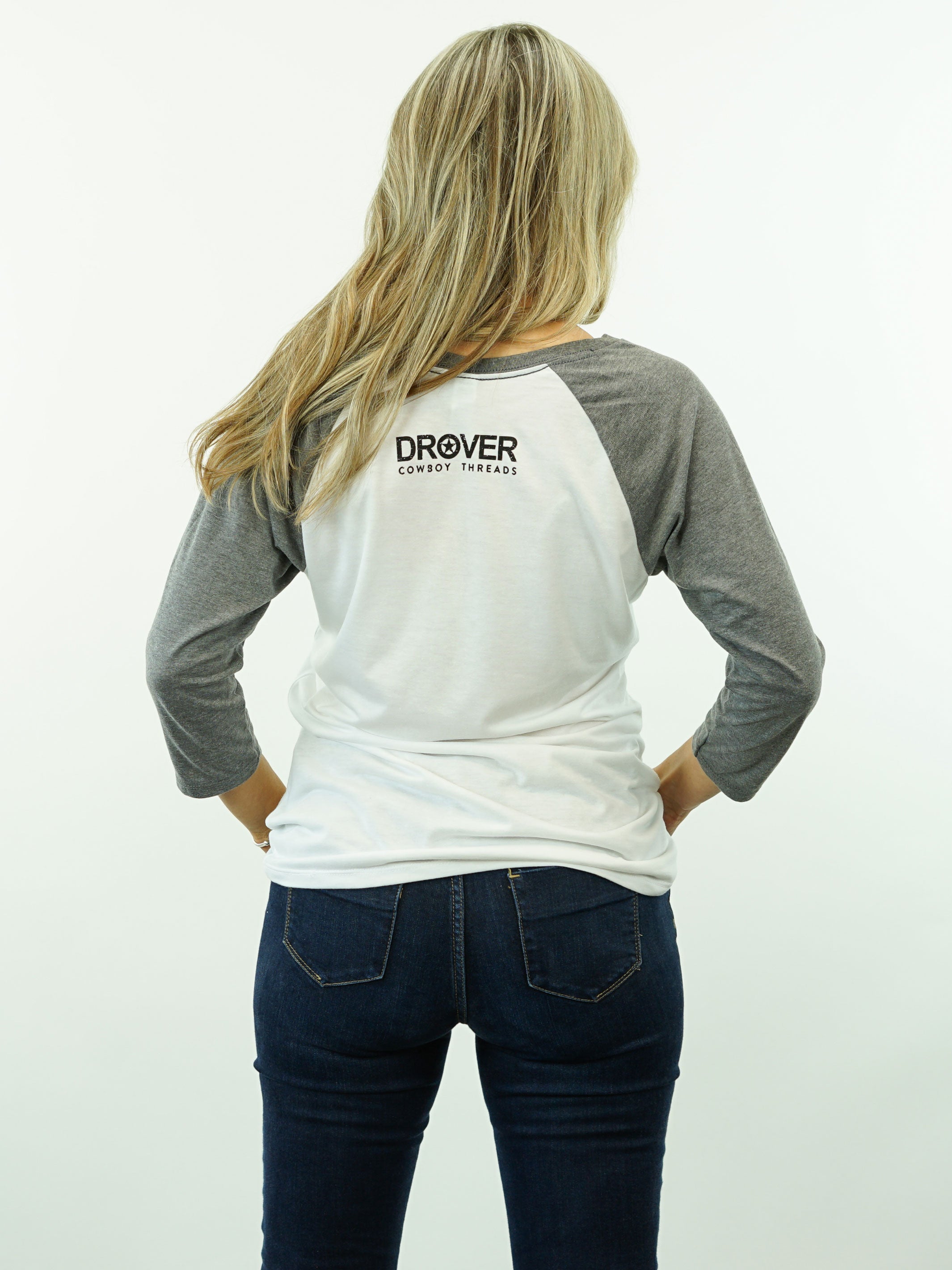 Cowboy Life Happy Wife - Two Color, 3/4 Sleeve, Women's Cut, T-Shirt