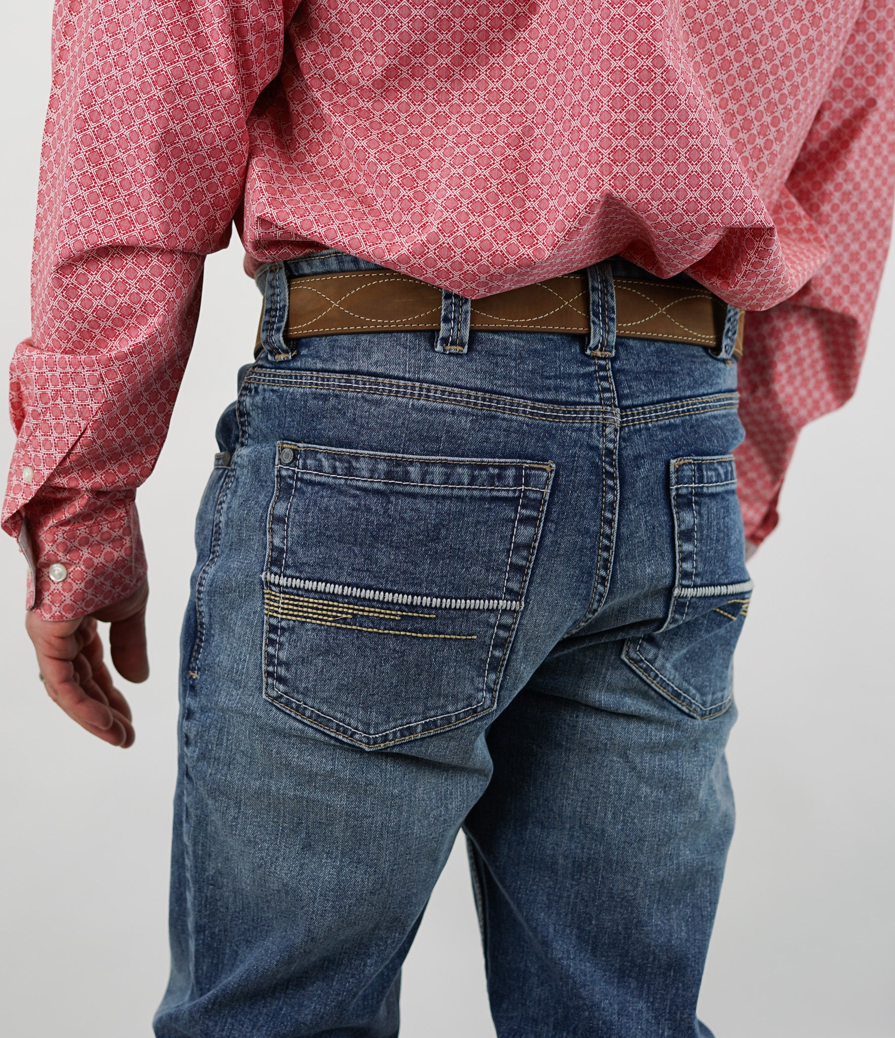 Bunkhouse Fit - Stretch Fabric, Relaxed, Mid-Rise, Straight Leg, Boot Cut (Mid Wash & Faded)