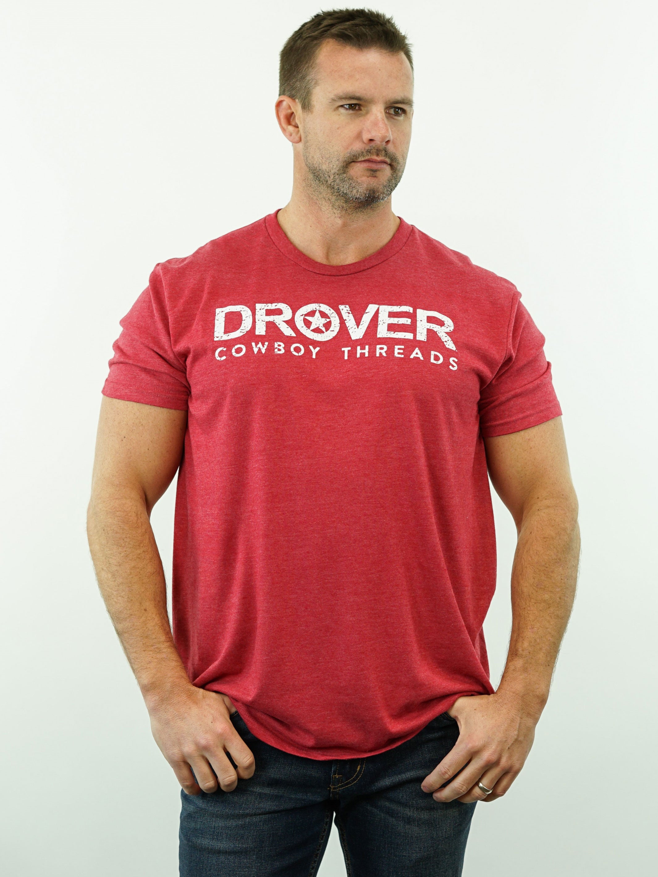 Drover Cowboy Threads - T-Shirt, Red Heather