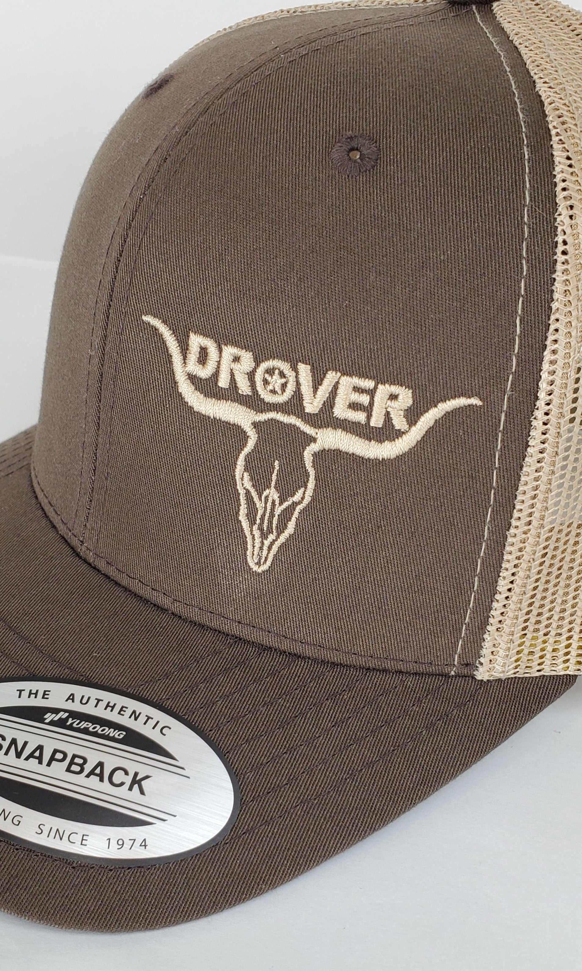 Yupoong, Snapback, Trucker Cap, Brown with Khaki Mesh