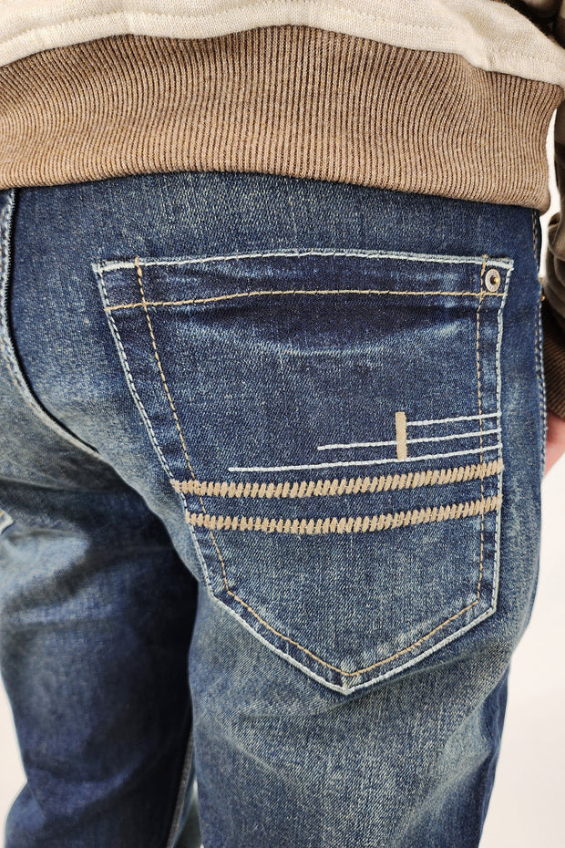 Denim Jeans - Badlands Fit - STRETCH Fabric, Slim Fit, Low-Rise, Straight Leg, Boot Cut (Dark Wash & Faded)
