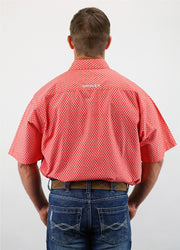 Signature Series - Foreman - Peach/Orange Print, Classic Fit Short Sleeve Shirt