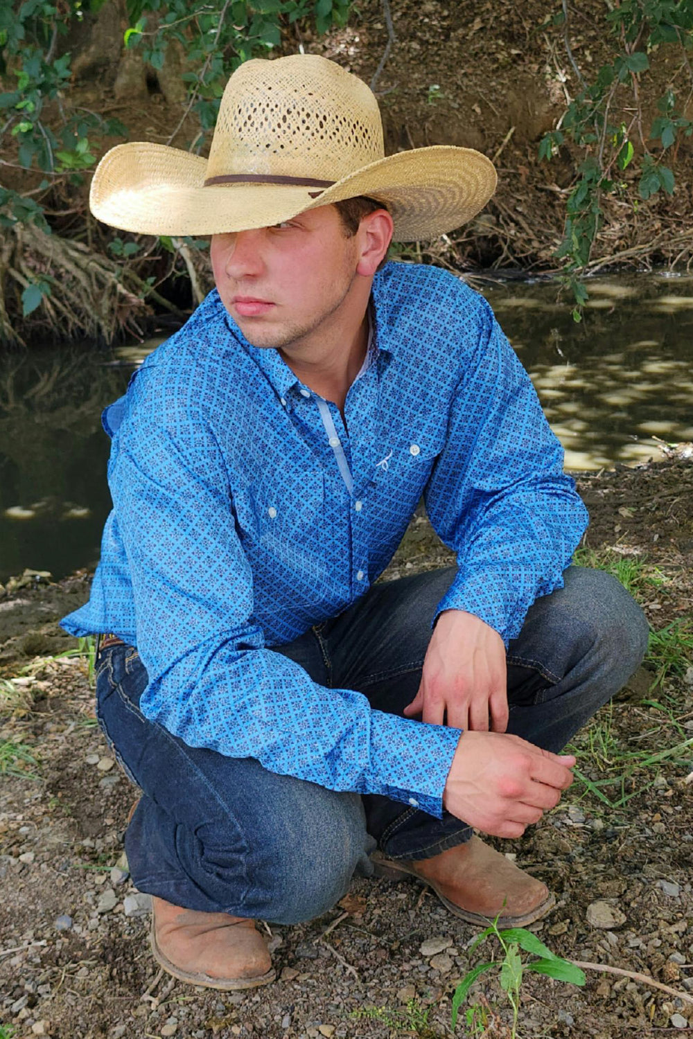 Drover Men's Western Shirt  Signature Series Performance Vent Shirt - Corral main image 0