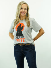 Cowboy Life Happy Wife - Standard Cut, T-Shirt Grey