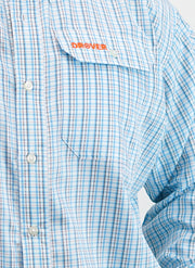 Signature Series - Bonanza - Wrinkle Free, Vent, Print, Classic Fit Shirt (Blue Plaid)