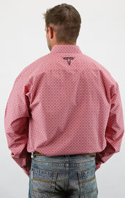 Signature Series - Open Range - Print, Option Cuff, Classic Fit Shirt (Red Diamonds)
