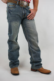 Denim Jeans - Canyon Fit - Relaxed, Mid-Rise, Straight Leg, Boot Cut (Medium Washed & Faded)