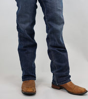 Badlands Fit - Stretch Fabric, Slim, Low-Rise, Straight Leg, Boot Cut (Mid Wash & Faded)