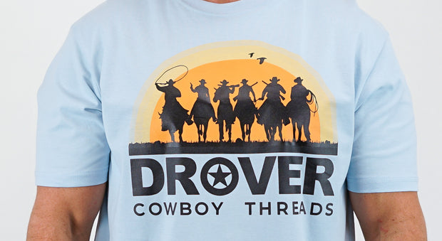 T-Shirt - Here Comes the Cowboys - Light Blue