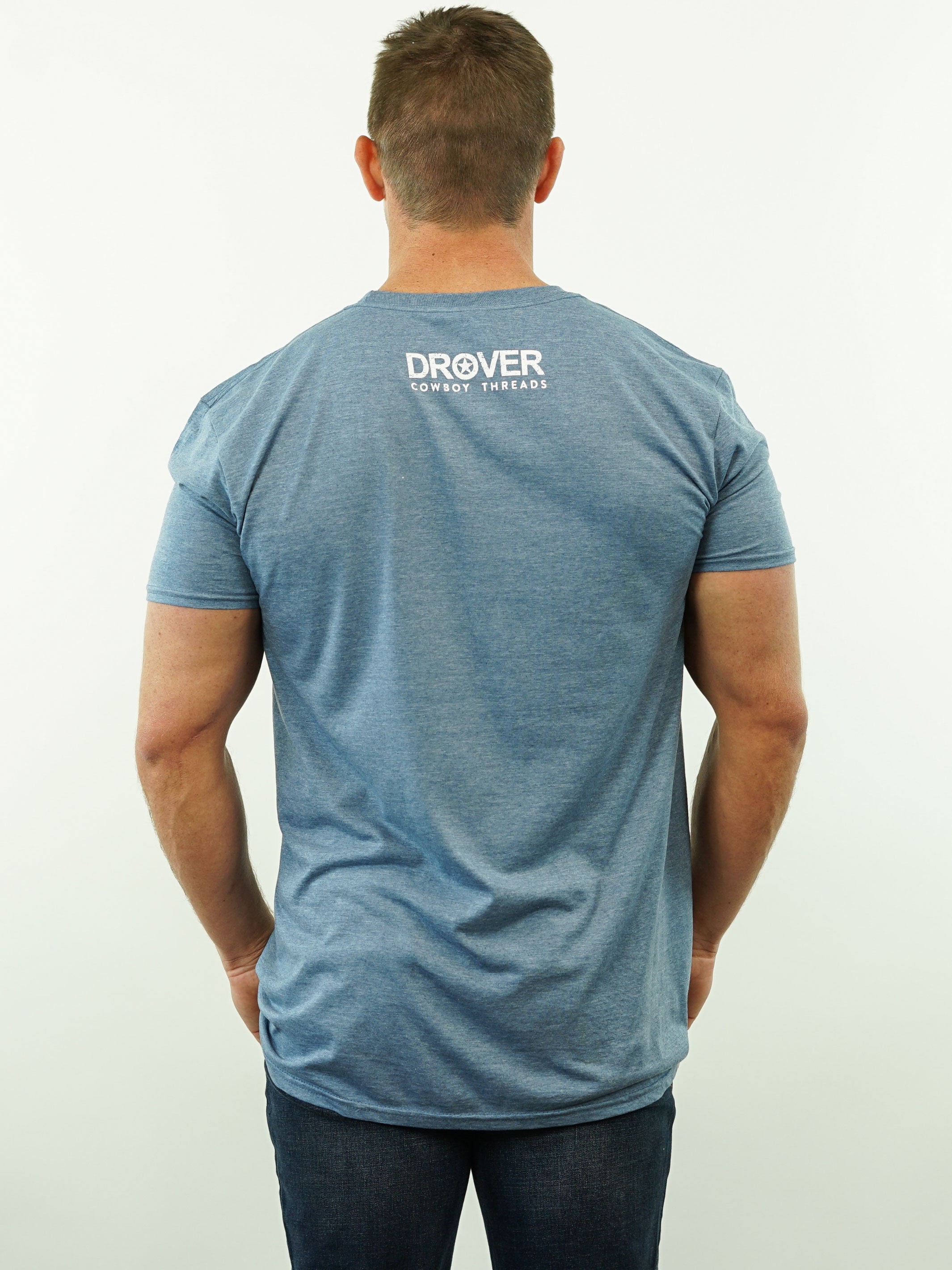Drover Rope Badge - T-Shirt, Blue Heather
