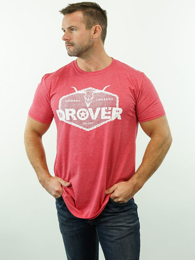 Drover Rope Badge - T-Shirt, Red Heather