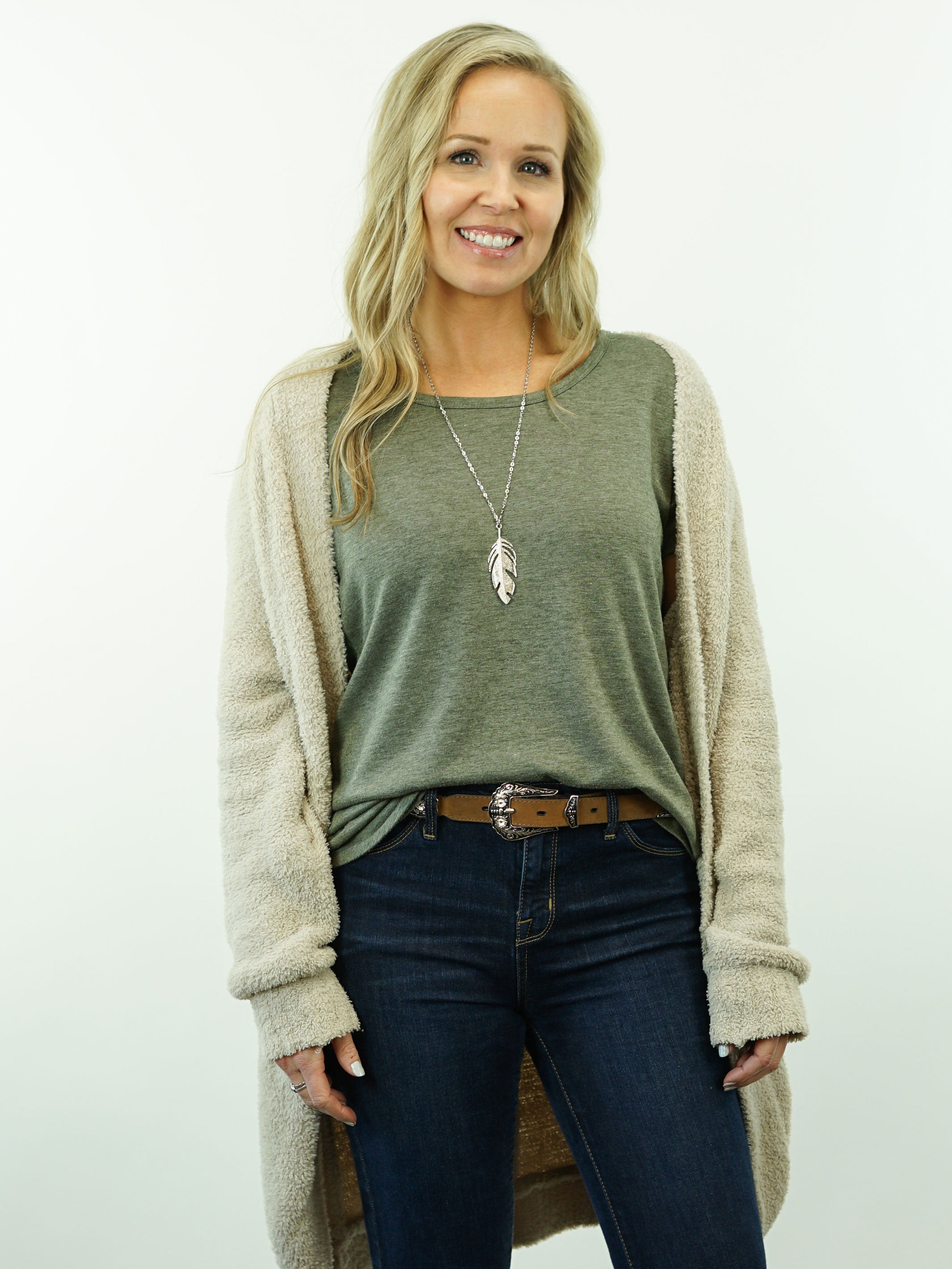 Feather Necklace - Silver