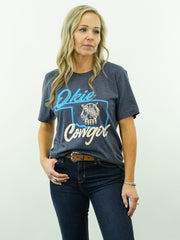 Okie Cowgirl - T-Shirt, Dark Blue Heather