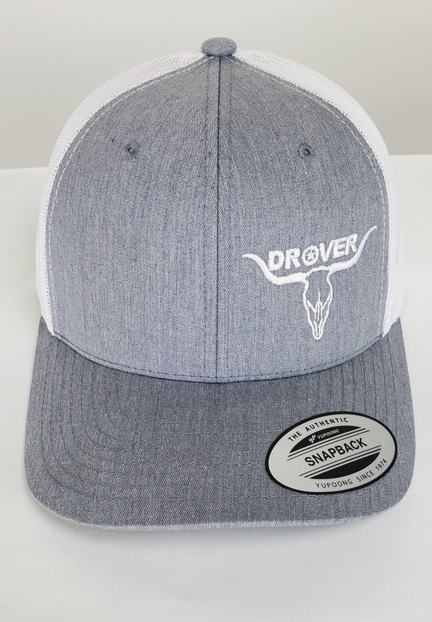 Yupoong, Snapback, Trucker Cap, Heather Grey with White Mesh
